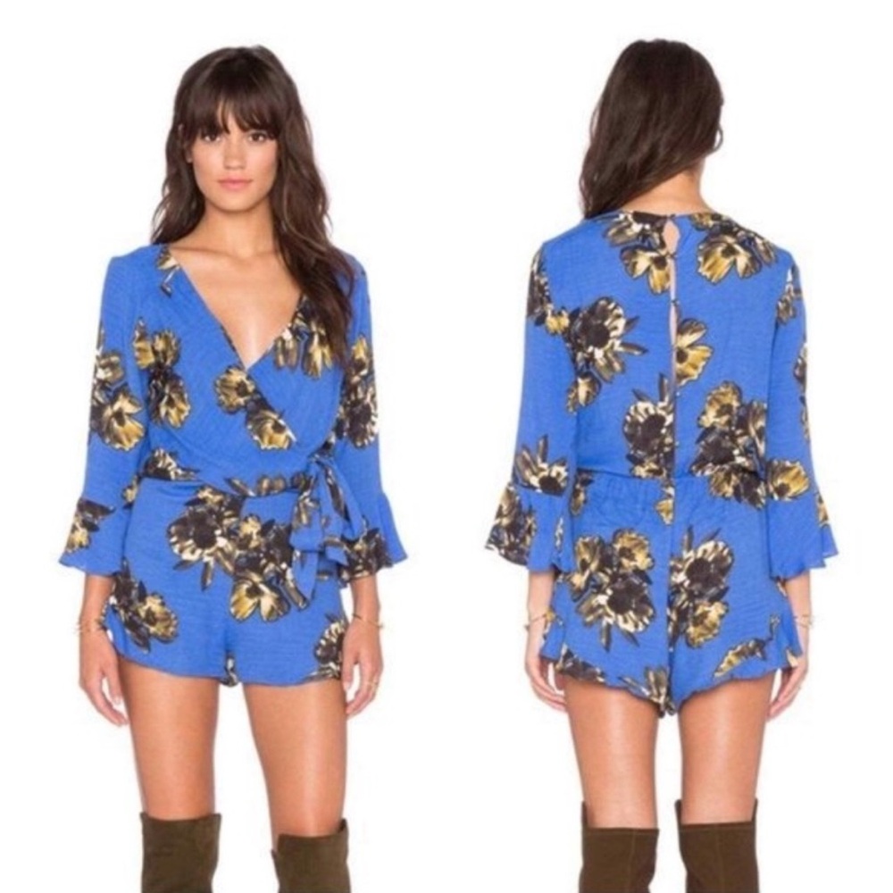 Free People Blue Floral Romper
